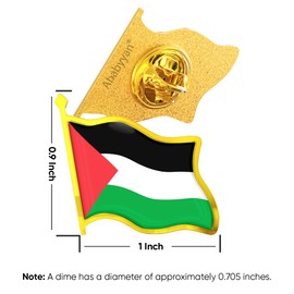 Palestine Flag Lapel Pin - Enamel Metal National Badge | World Travel Souvenir Gifts for Men & Women | Country Flag Patriotic Brooch Bulk Pack of Pins for Hat, Tie, Clothes, Backpack (1pc)