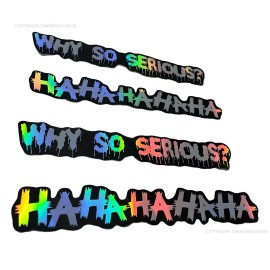 OwnTheAvenue x4 Hahaha Why So Serious Haha Funny Joke Evil Joker Holographic Silver Stickers