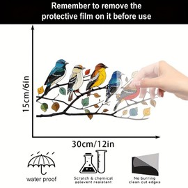 Garden Suncatcher Birds Ornaments,Bird Sun Catcher,Stained Glass Bird Suncatcher,Multicolor Birds on Branches Stained Glass Ornaments,Stained Glass Window Hangings for Window Home Garden Decorations