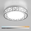 Lightania 20 Inch Flush Mount Ceiling Light, Modern Brushed Nickel