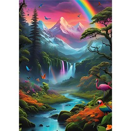 MOGTAA 5D Diamond Painting Kits for Adults, Landscape Diamond Art Painting Kits for Adults Beginners, DIY Round Diamond Dots Kits Rainbow Painting Craft for Home Decor 30x40cm