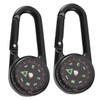 Sosoport Portable Hiking Compass Carabiner Clip 2pcs Camping Compass Scale