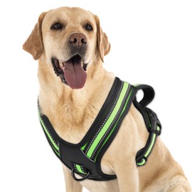 EPETKO No Pull Dog Harness, No Choke Front Clip Large Dog Harness, Adjustable Soft Padded Dog Vest with Easy Control Handle and Reflective Strips Dog Harness for Medium Large Dogs