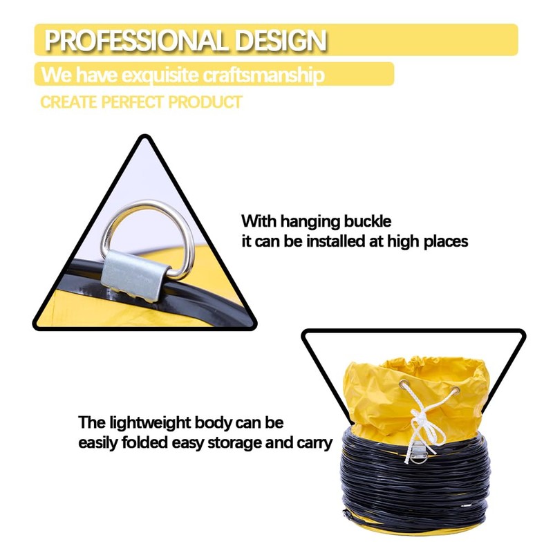 10 Inch Flexible Duct with Adjustable Rope 16FT PVC Flexible
