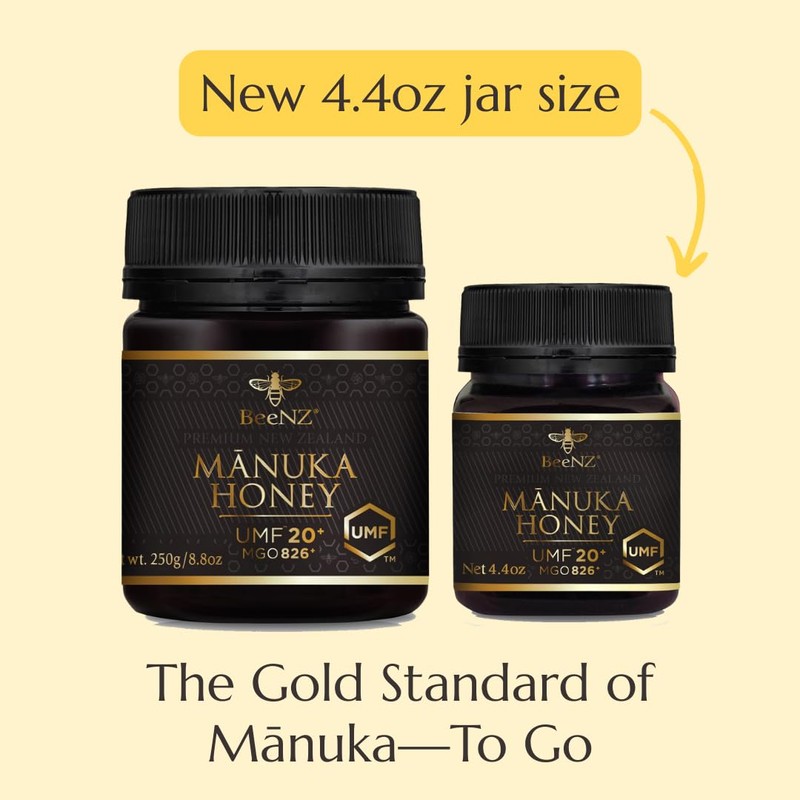 BeeNZ Premium Manuka Honey, Certified UMF20+ MGO 829+ (4.4oz/125g)
