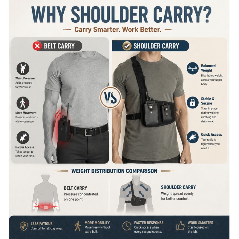 Radio Chest Harness, Canvas and Leather Radio Holster