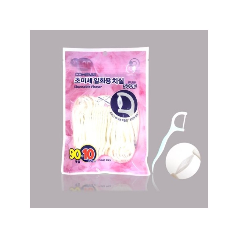 Compass Ultra-Fine Disposable Floss 100 Count (3 Pack) / Band-Type