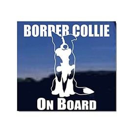Border Collie on Board | NickerStickers® Vinyl Dog Window Auto Decal Sticker