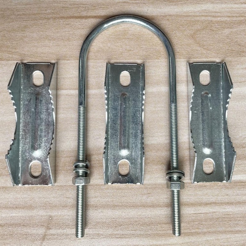 Sactulaz Double U-Bolt Clamp Bracket for Starlink Antenna Mount Pole