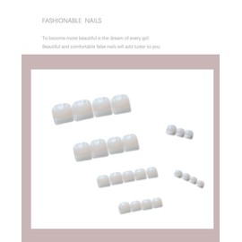 Mgmxbsth 24PCS Fake Nails,False Toenails Fashion Square Short,Full Cover False Nails Clip Press on Toeart Tips for Women and Girls(Basic French Style）