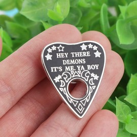 Ximimark 2 PCS Hey There Demons It's Me Ya Boy Brooch Charm Ouija Pin Witchy Pagan Badge Gothic Divination Jewelry