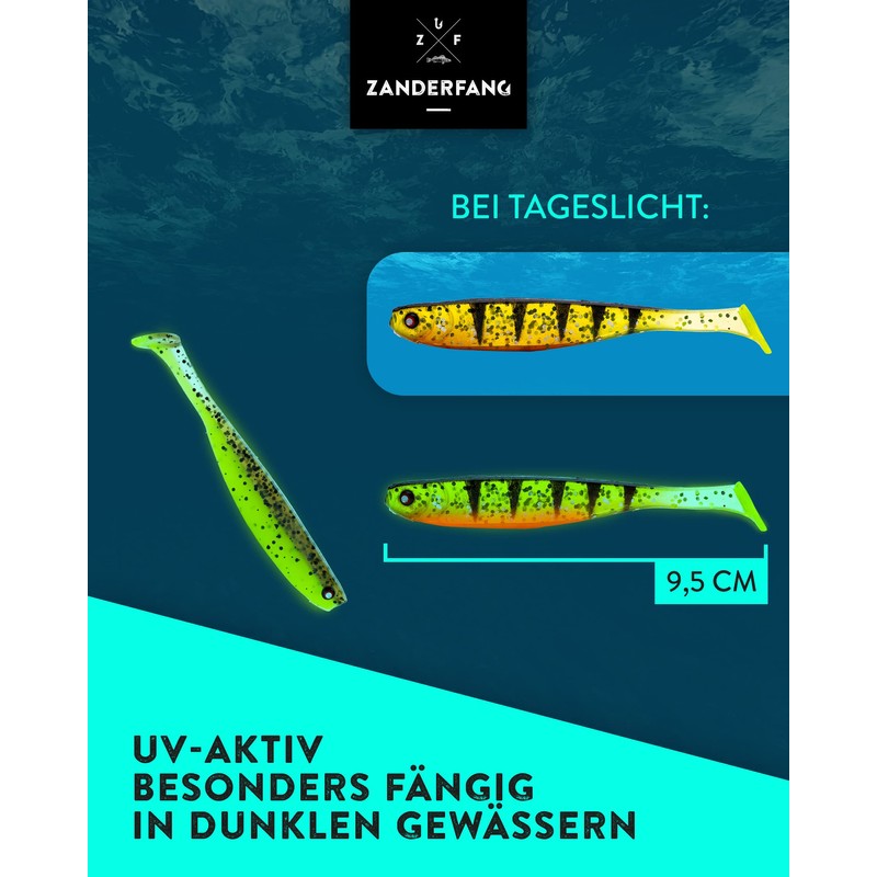 Zanderfang - Rubber Fish Set - Rubber Bait for Zander,