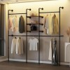 Unbranded Pipe Clothing Racks with 3 Shelves Wall Mounted Clothes