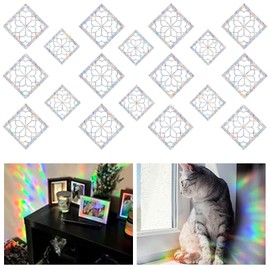 BelleVive 18 Piece Bird Strike Window Stickers Set, Anti-Collision Window Stickers to Protect Birds from Window Collisions, Rainbow Vinyl Window Stickers