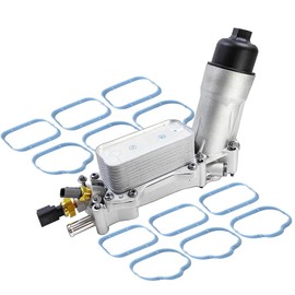 Aluminum Engine Oil Cooler & Oil Filter Housing | Fit for Chrysler 200 300, Jeep Grand Cherokee Wrangler, Ram 1500 ProMaster, Dodge Challenger Durango Journey 3.6L V6 | OE#: ‎926-876 926-959 5184294AE