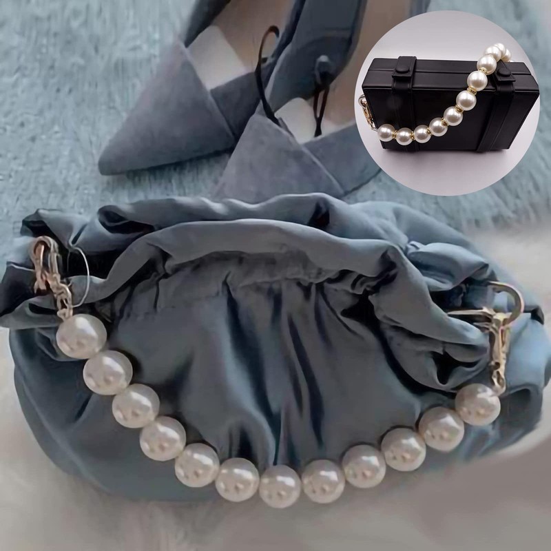 BEAUTY PLAYER 2 Piece Bag Chain Replacement Shoulder Chain Pearl