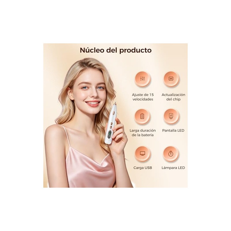 Pluma De Plasma con 15 Niveles de Velocidad Ajustable, Pantalla