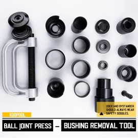 KOOPOOL Ball Joint Press Kit 21-Piece,Master Upper and Lower Ball Joint Removal Tool,Bushing Removal Tool,U Joint Brake Anchor Pin Service Tool for Universal Cars, Vehicles,Light Trucks