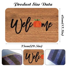 Fall Pumpkin Truck Gnomes Doormat, 30x18 Inch Non-Slip Fall Door Mat Thanksgiving Welcome Mat Harvest Fall Decor, Happy Fall Front Door Mat Autumn Thanksgiving Decor (Fall Style B)