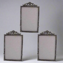 Liards Pewter 3" x 5" Picture Frame - Set of 3 Antique reproduction French Victorian Desk Photo Holder