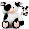 HyDren 24 Inches Cow Stuffed Animal Soft Hide Seek Plush Cow Toy Gift Large Fluffy Cute Peek a Boo Stuffed Animal for Birthday Party Favor Room Farm Decoration
