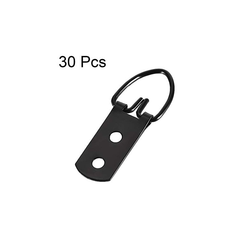 sourcing map D Ring Picture Hangers, 52mm x 20mm Black