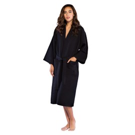 Turquaz Lightweight Long Waffle Kimono Spa Robe for Women