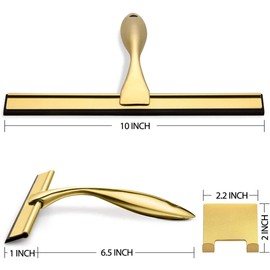 Fun-mall All-Purpose Shower Squeegee for Shower Doors, Bathroom, Window and Car Glass - Stainless Steel, 10 Inches (Brass)