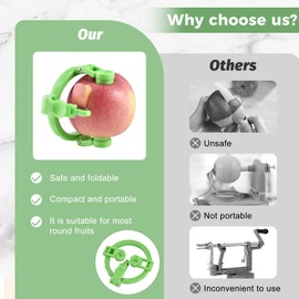 Portable Handheld Apple Peeler,New Upgraded Adjustable Fruit Peeler,Quickly Peeling Tool for Fruits,Mini Kitchen Peelers for Potato,Apple,Pear,Peach (3, Green)