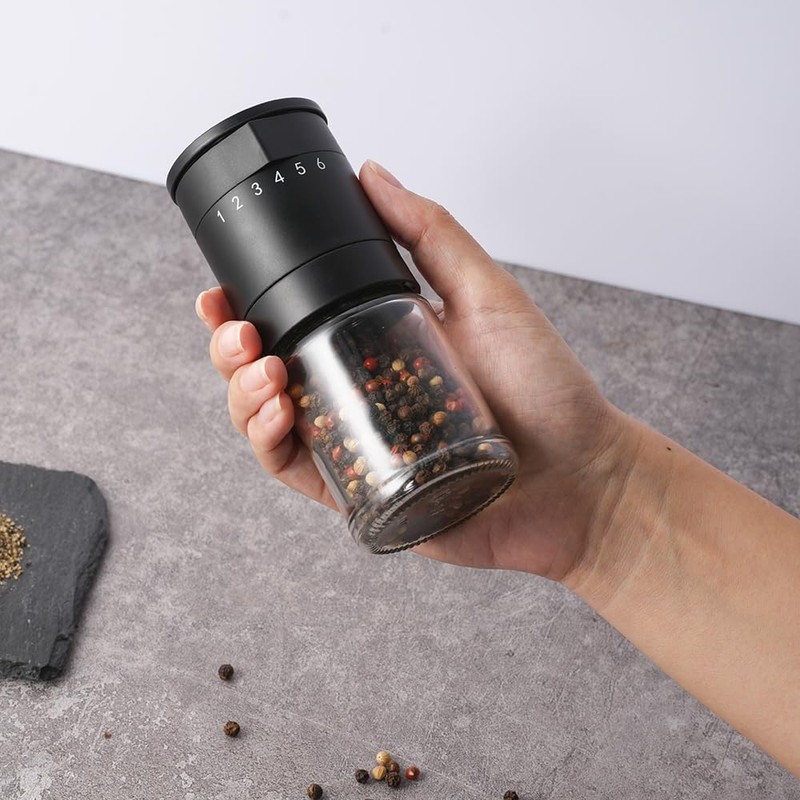 Mr YD Manual Salt and Pepper Grinder - 6 Adjustable