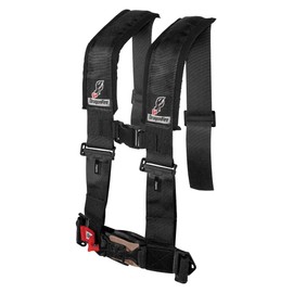 Dragonfire Racing 4-Point H-Style Safety Harness w/Adjustable Sternum Clip 3" Passenger Side Black for Can-Am Maverick Max 1000 X ds 2015-2016