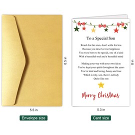 Heartfelt Son Christmas Card from Parents, Sweet Poem Christmas Card for Adult Son, Son Xmas Holiday Card from Dad Mom, Merry Christmas To A Special Son Card