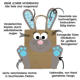 DIY Easter Bunny Bags with Handle – Colourful Gift Bags for Easter to Fill Yourself – for Wrapping Gifts for Children and Adults