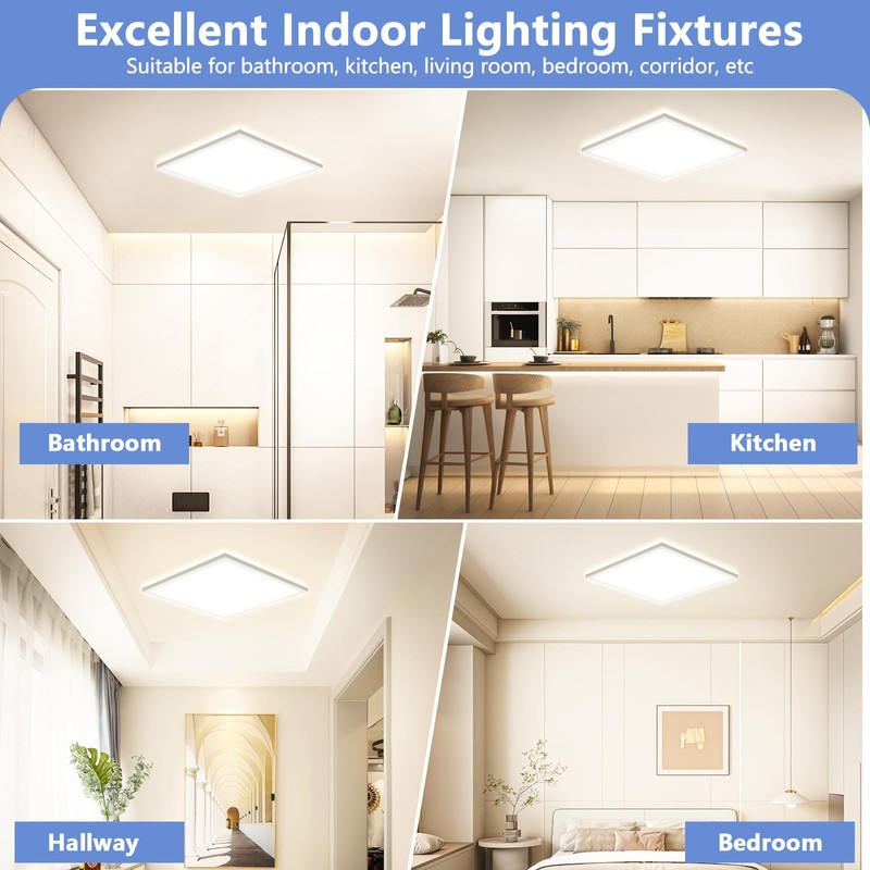 LED Ceiling Light Living Room 4000K-24W-2800LM, IP44 Waterproof Modern Simple
