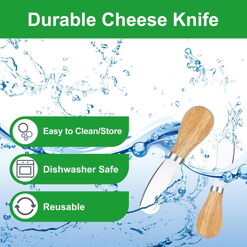 ProudMoore 10 Pcs Cheese Spreader Knives, Mini Butter Spreader with