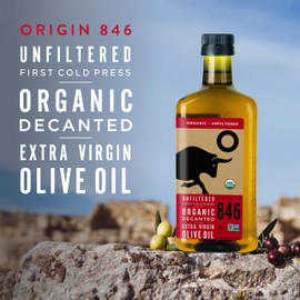 ORIGIN 846 Origin 846 Unfiltered Organic Extra Virgin Olive Oil, Decanted, First Cold Press, Single Source, No Sediments, Dark Plastic Bottle, High polyphenol, Non-GMO, Kosher for Passover, Allergen Free, (28.6 fl oz / 846mL) - 2 Pack