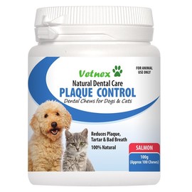 Vetnex Plaque Control Dental Chews for Dogs & Cats (Salmon) 100g