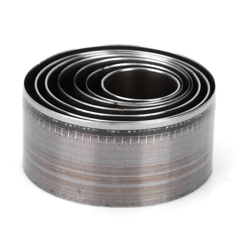 7 Pcs Round Leather Cookie Cutters 20-50mm Round Shape Punch