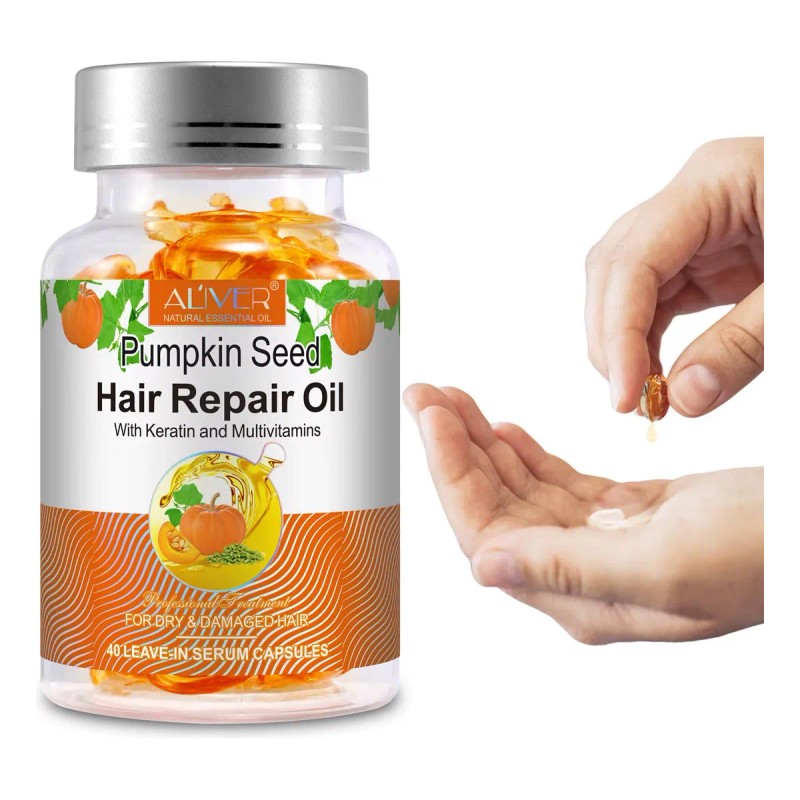 Cápsulas Cabello Óleo Calabaza Crecimiento Capilar Nutre