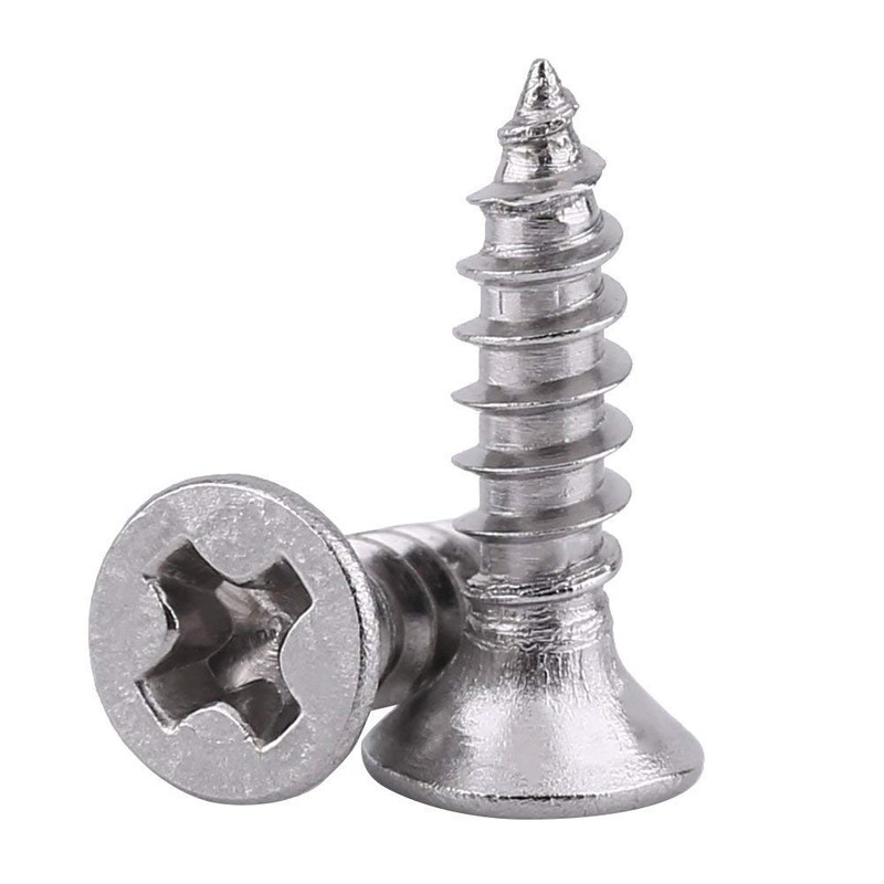 200Pcs M3 Flat Head Phillips Self Tapping Screw Combination Set,