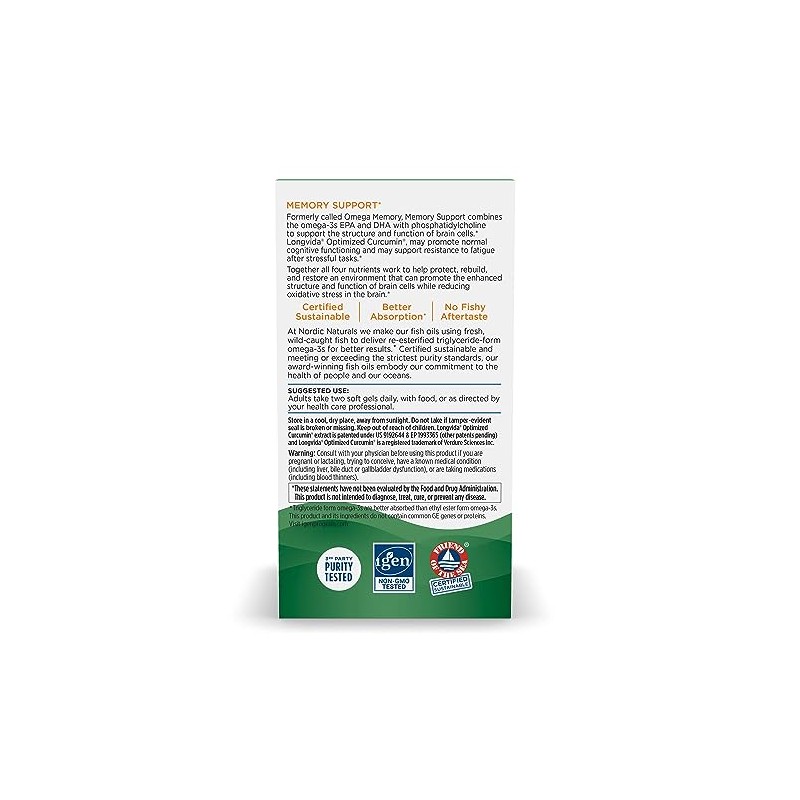 Nordic Naturals Omega Memory, 60 Count