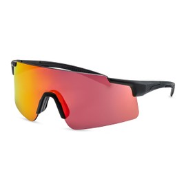 Back in Black Mirrored Sports Sunglasses/Lightweight & Shatterproof Cycling & Outdoor Sports Glasses for Men & Women/100% UV Protection/F2511625