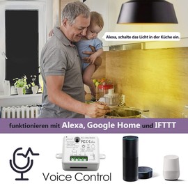 LoraTap 2er Pack Wifi Schalter Relais Modul Smart Home Switch mit Timer Fernbedienung über Handy für Hausautomation DIY Auf-/Unterputz Kompatibel mit Google Home