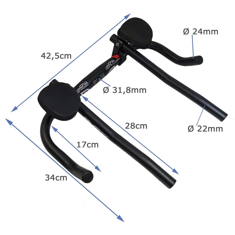 Most Fahrradlenker Crono Aero mit Lenkeraufsatz Triathlon Tri Bar Aufsatz