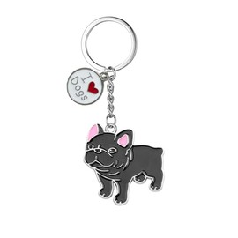 Key-ring Keychain,Cute Metal Small Dog Puppy Keychain Keyring Keyfob Car Bag Charm Dog Tag Chains Birthday Dog Lover Gift (French Bulldog)