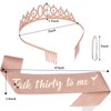 Oblihumoy Sash and Rhinestone Tiara Set, Rose Gold Glitter, Women's