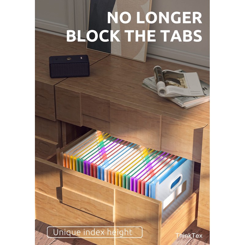 ThinkTex 26 Pockets Expanding File Folder, Upright & Open Top,