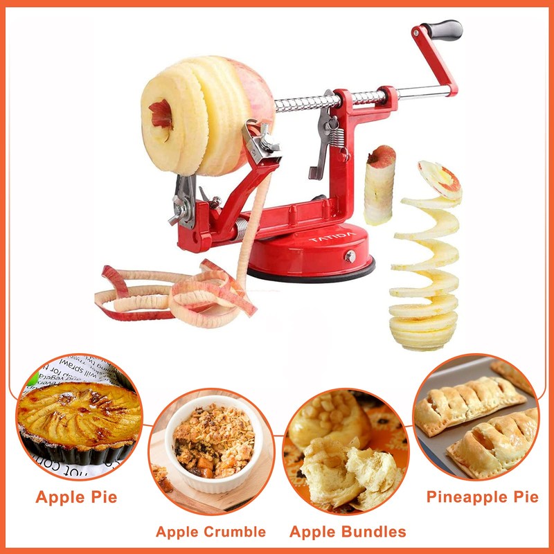 Apple Peeler Corer, Long lasting Chrome Cast Iron Apple Peeler