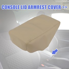 X AUTOHAUX Car Center Console Lid Armrest Seat Box Cover Protector Replacement Microfiber Leather for Nissan Altima 2007-2012 Beige