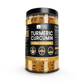 Pure Original Ingredients Turmeric Curcumin 730 Capsules No Magnesium Or Rice Fillers, Always Pure, Lab Verified